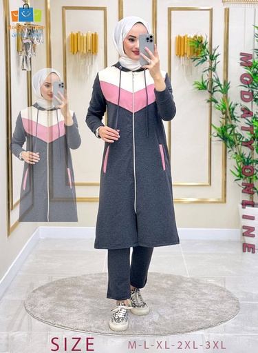 [1103035-609-Silver-M] Tracksuit Set Cotton Silver (M)