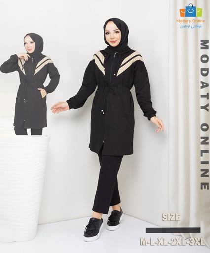 [1103035-499-Black-M] Tracksuit Set Cotton Black  (M)