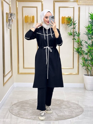 [1103035-612-1-Black-3XL] Tracksuit Set Cotton Black  (3XL)