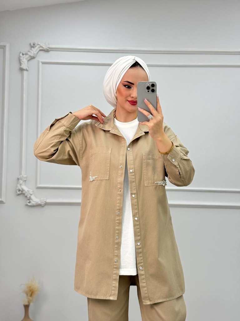 [86910524-1-38] طقم ثلاثي من القطن لاتيه (M)